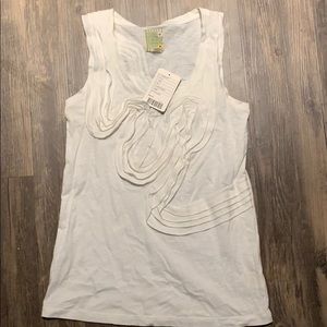 NWT, never worn Anthropologie detailed white tank
